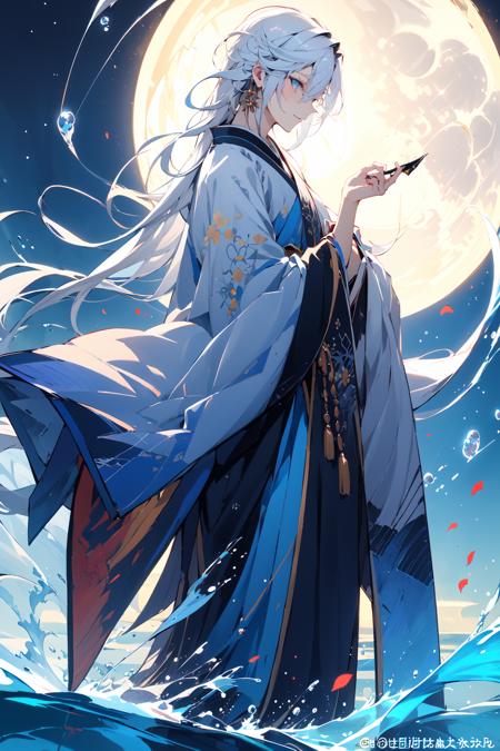 20311-1761867739--Chinese style, 1boy, long hair, solo, male focus, white hair, moon, profile, long sleeves, from side, bangs, jewelry, full moon.png